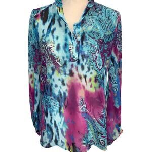 NWT V by Eva Abstract Animal Print Tunic - XS